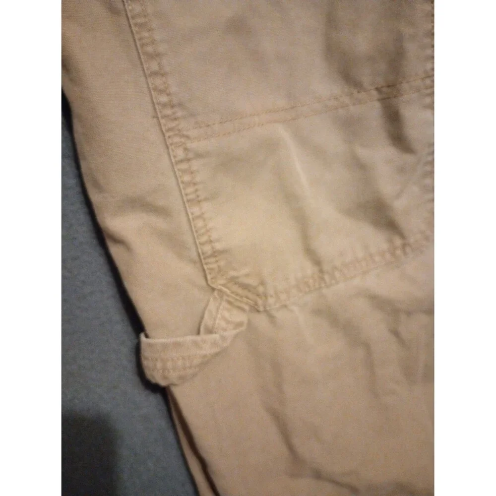 Blue Mountain Carpenter Pants 44x32 Green Canvas Workwear Utility Distressed